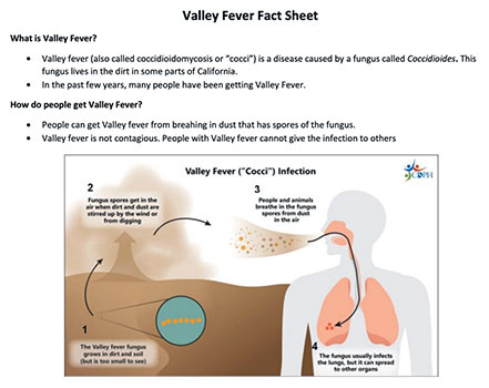 A graphic shows how people get Valley fever