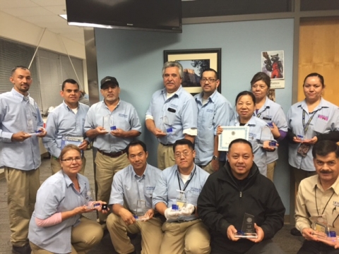 Custodial staf 5 and 10 year service honorees