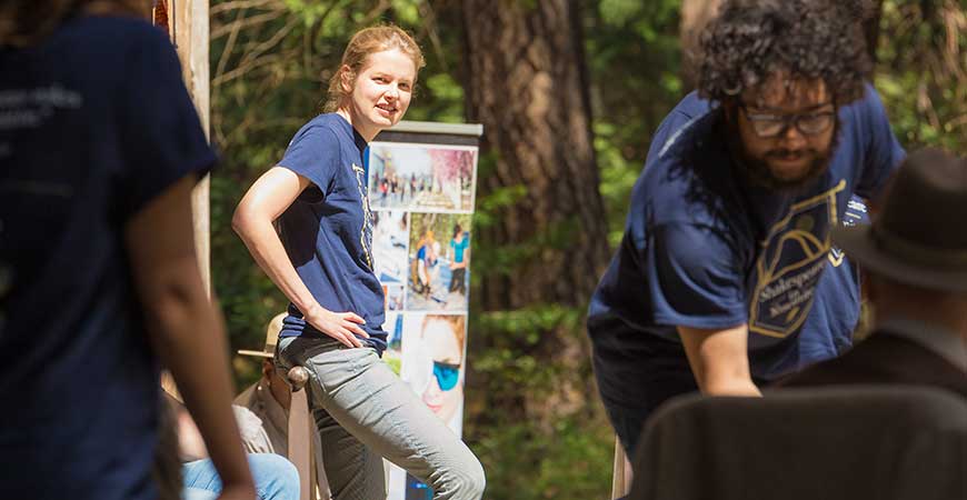 Katherine Brokaw stands outdoors during one of the 