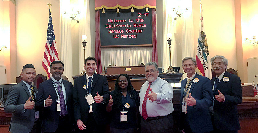 UC Merced supporters on the Senate floor